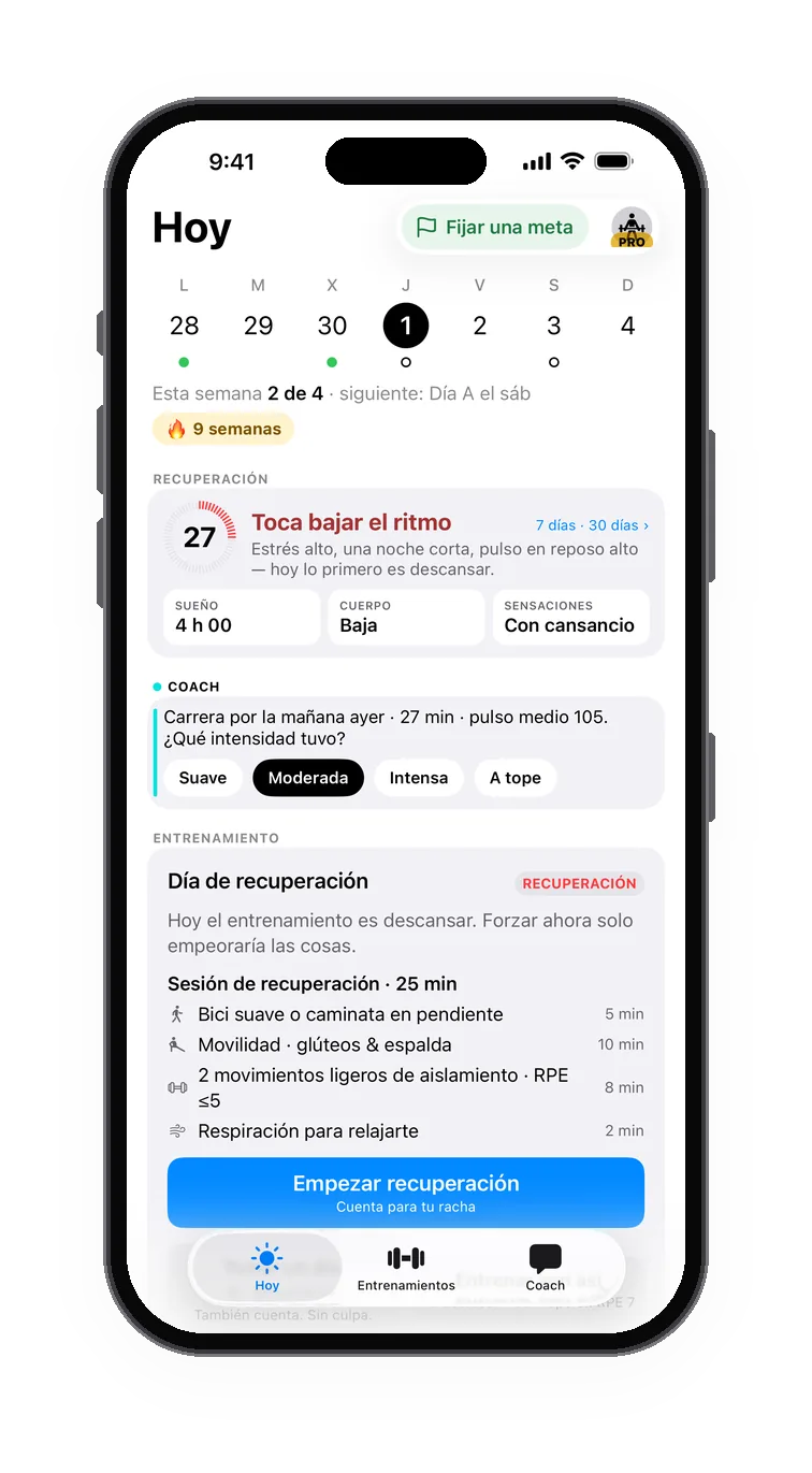 La pestaña Hoy en una mañana difícil: el plan adaptado, cada cambio con su motivo